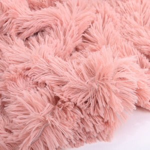 Fleece Faux Fur Throw Blanket, Lap Fleece Blankets - KnitFirst