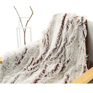 Fleece Faux Fur Throw Blanket, Lap Fleece Blankets - KnitFirst