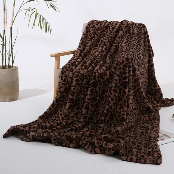 Fleece Faux Fur Throw Blanket, Lap Fleece Blankets - KnitFirst