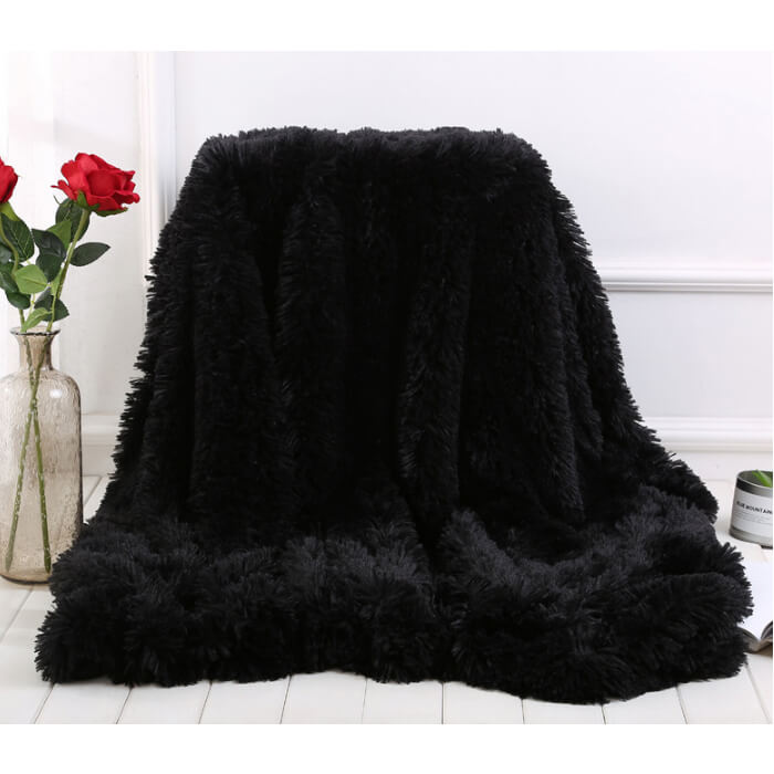 Fleece Faux Fur Throw Blanket, Lap Fleece Blankets - KnitFirst