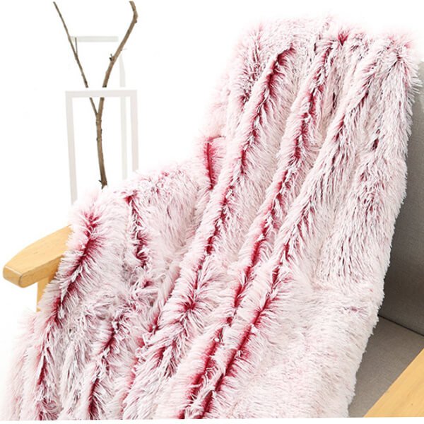 Fleece Faux Fur Throw Blanket, Lap Fleece Blankets - KnitFirst