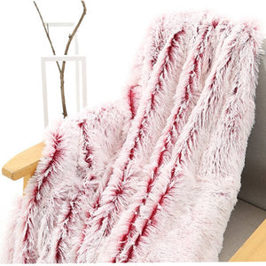 Fleece Faux Fur Throw Blanket, Lap Fleece Blankets - KnitFirst