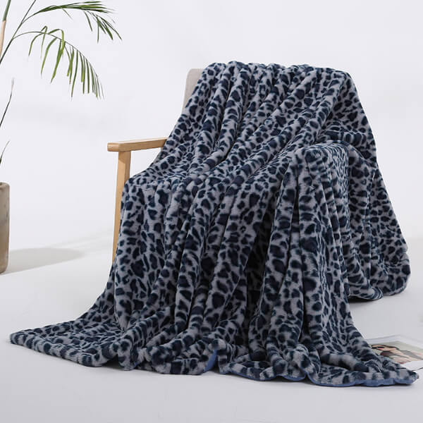 Fleece Faux Fur Throw Blanket, Lap Fleece Blankets - KnitFirst