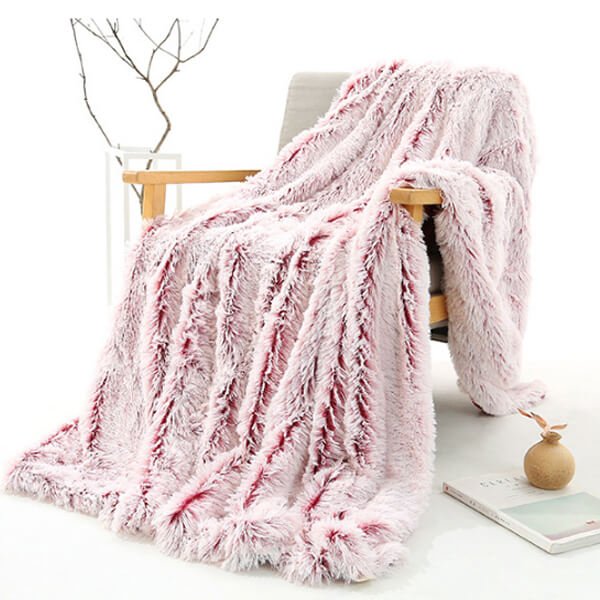 Fleece Faux Fur Throw Blanket, Lap Fleece Blankets - KnitFirst