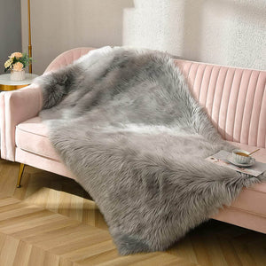 Fluffy Rugs , Faux Fur Sheepskin Area Rug - KnitFirst