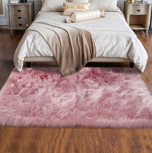 Fluffy Rugs , Faux Fur Sheepskin Area Rug - KnitFirst