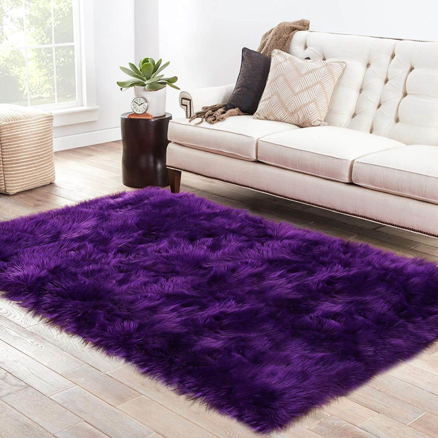 Fluffy Rugs , Faux Fur Sheepskin Area Rug - KnitFirst