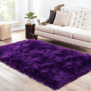 Fluffy Rugs , Faux Fur Sheepskin Area Rug - KnitFirst