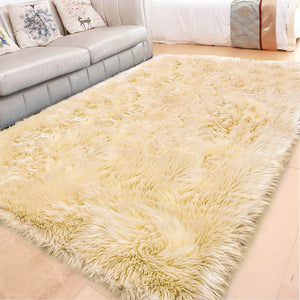 Fluffy Rugs , Faux Fur Sheepskin Area Rug - KnitFirst