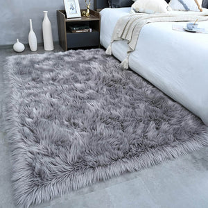 Fluffy Rugs , Faux Fur Sheepskin Area Rug - KnitFirst