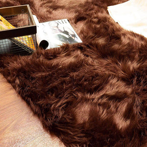 Fluffy Rugs , Faux Fur Sheepskin Area Rug - KnitFirst