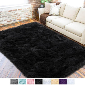 Fluffy Rugs , Faux Fur Sheepskin Area Rug - KnitFirst