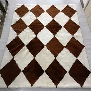 Geometric Rugs | Faux Sheepskin Rug - KnitFirst