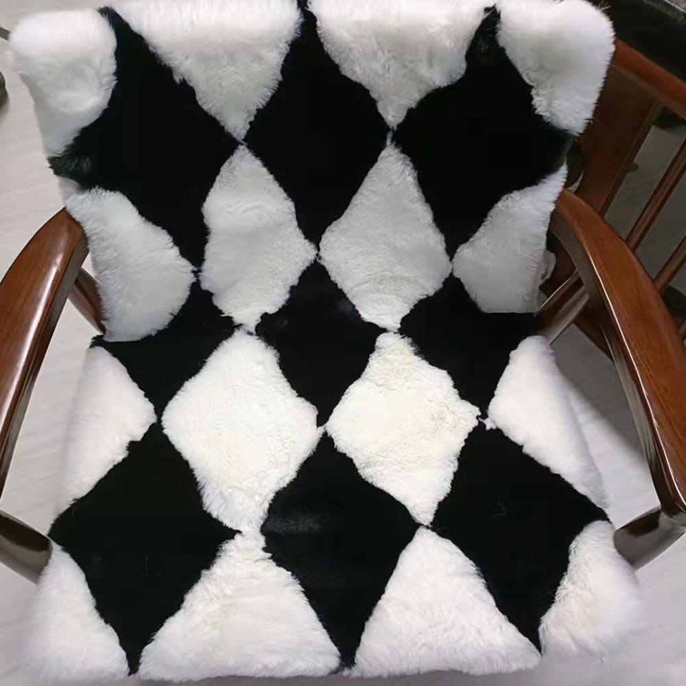 Geometric Rugs | Faux Sheepskin Rug - KnitFirst
