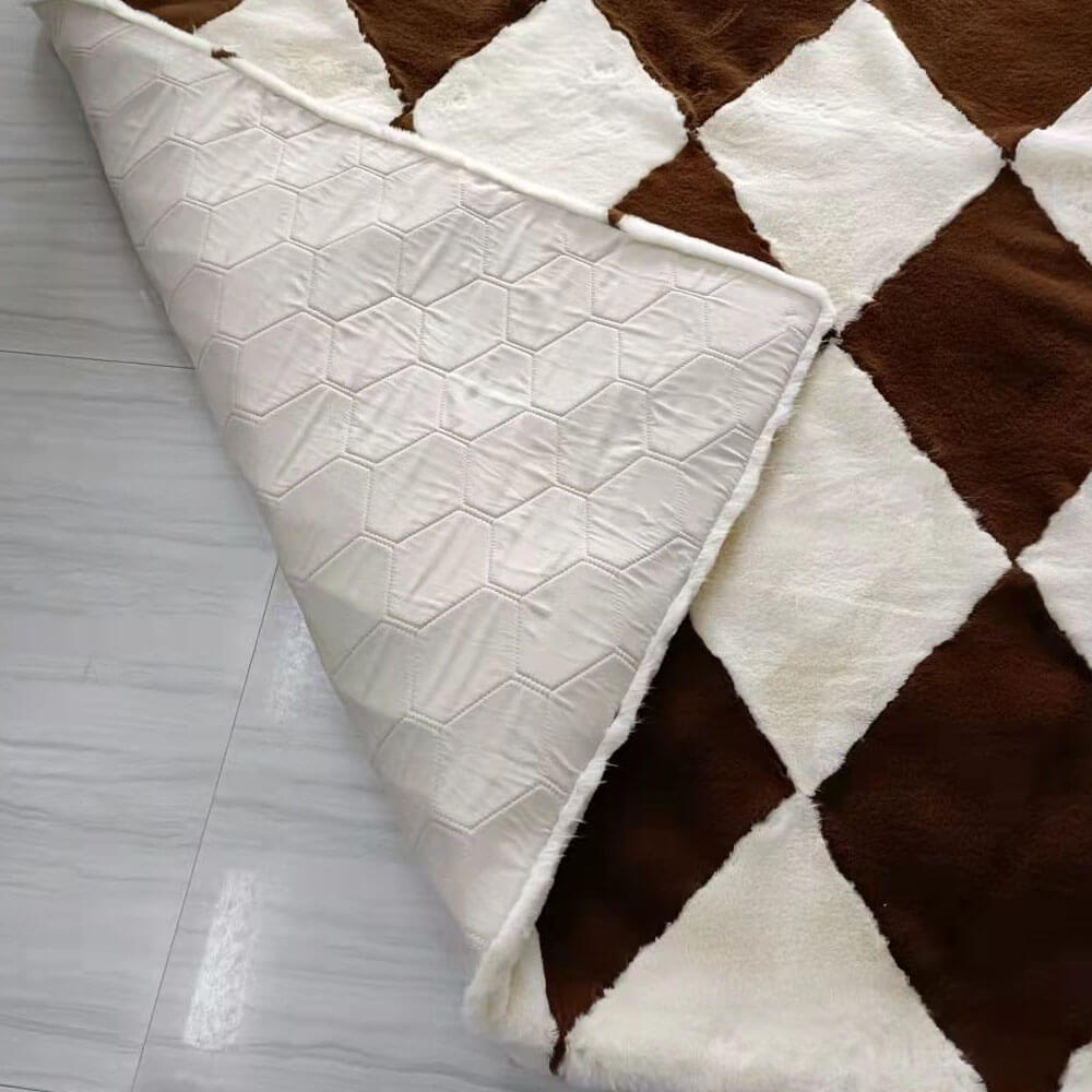 Geometric Rugs | Faux Sheepskin Rug - KnitFirst