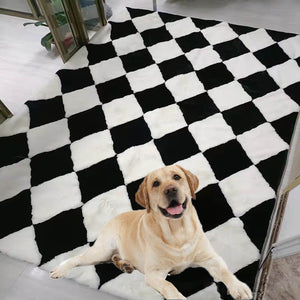 Geometric Rugs | Faux Sheepskin Rug - KnitFirst