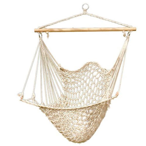 Hammocks White Hanging Net Chair|Cotton Swing Camping - KnitFirst