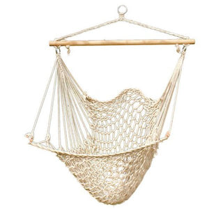 Hammocks White Hanging Net Chair|Cotton Swing Camping - KnitFirst