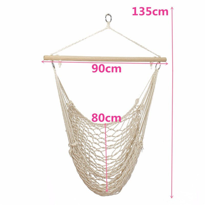 Hammocks White Hanging Net Chair|Cotton Swing Camping - KnitFirst