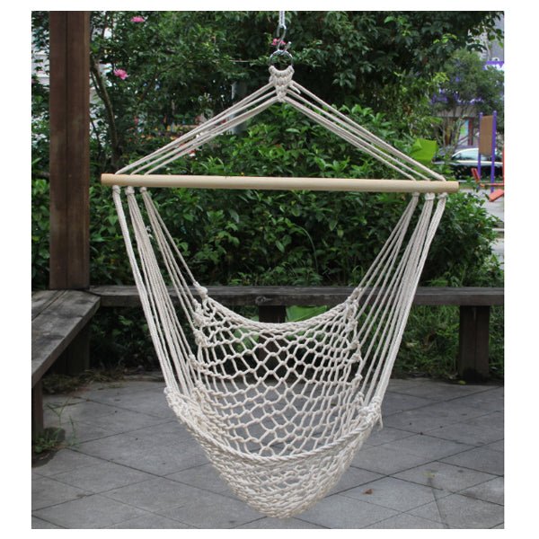 Hammocks White Hanging Net Chair|Cotton Swing Camping - KnitFirst