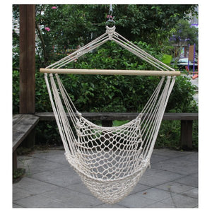 Hammocks White Hanging Net Chair|Cotton Swing Camping - KnitFirst