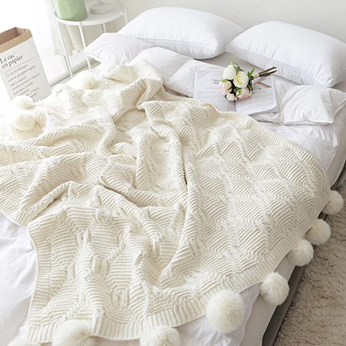 Iceland Wool Knitted Throw Blanket, Super Soft Couch/Sofa/Bed Cover (51.18"×59.05") - KnitFirst