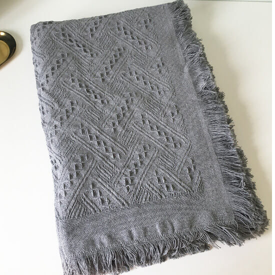 Knit Throw Blanket,summer linen waffle blanket - KnitFirst
