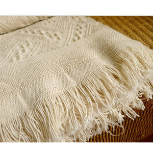 Knit Throw Blanket,summer linen waffle blanket - KnitFirst