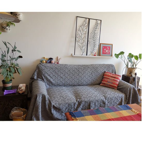 Knit Throw Blanket,summer linen waffle blanket - KnitFirst