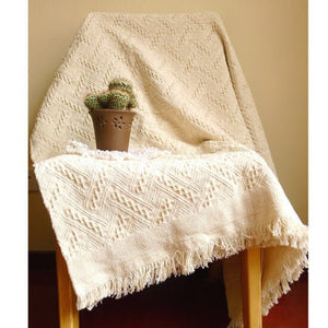Knit Throw Blanket,summer linen waffle blanket - KnitFirst