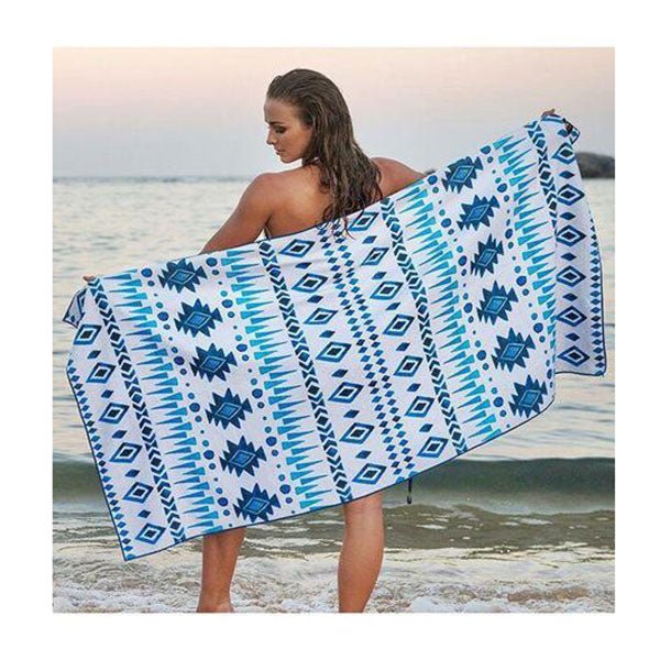 Large Beach Cotton Towel | Bohemian 60” x 30” - KnitFirst