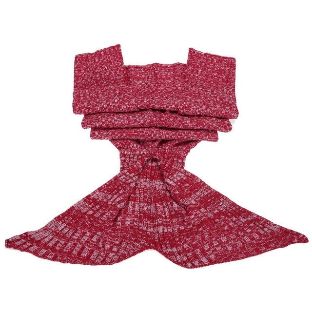 Mermaid Tail Sofa Blanket Super Soft Warm Hand Crocheted Knitting Blankets - KnitFirst