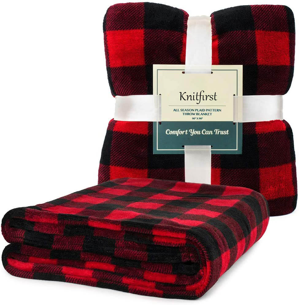 Plaid Throw Blanket - KnitFirst