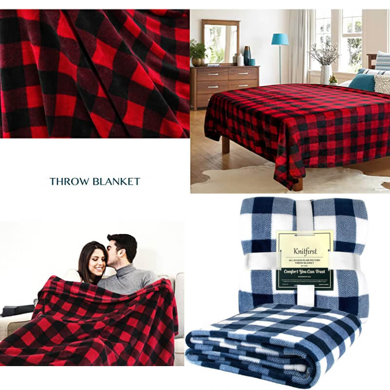 Plaid Throw Blanket - KnitFirst