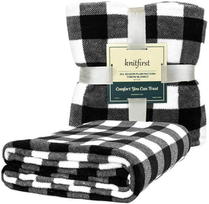 Plaid Throw Blanket - KnitFirst