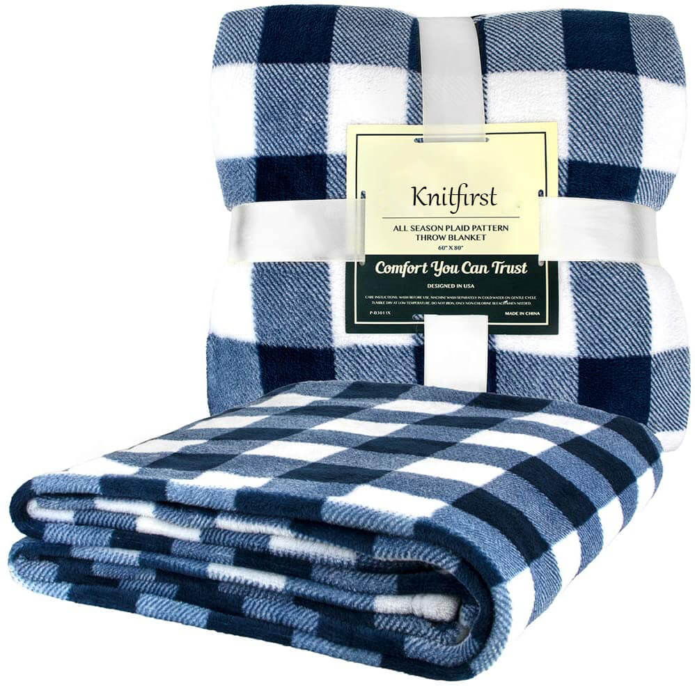 Plaid Throw Blanket - KnitFirst