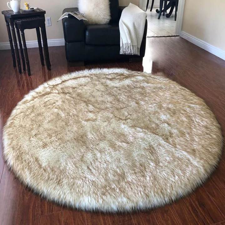 Premium Shag Rug,Soft Shaggy Rug, Round Plush Rug