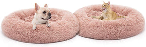 Round Plush Dog Bed Cat Bed Donut, Faux Fur Pet Bed Self - Warming Donut Cuddler - KnitFirst