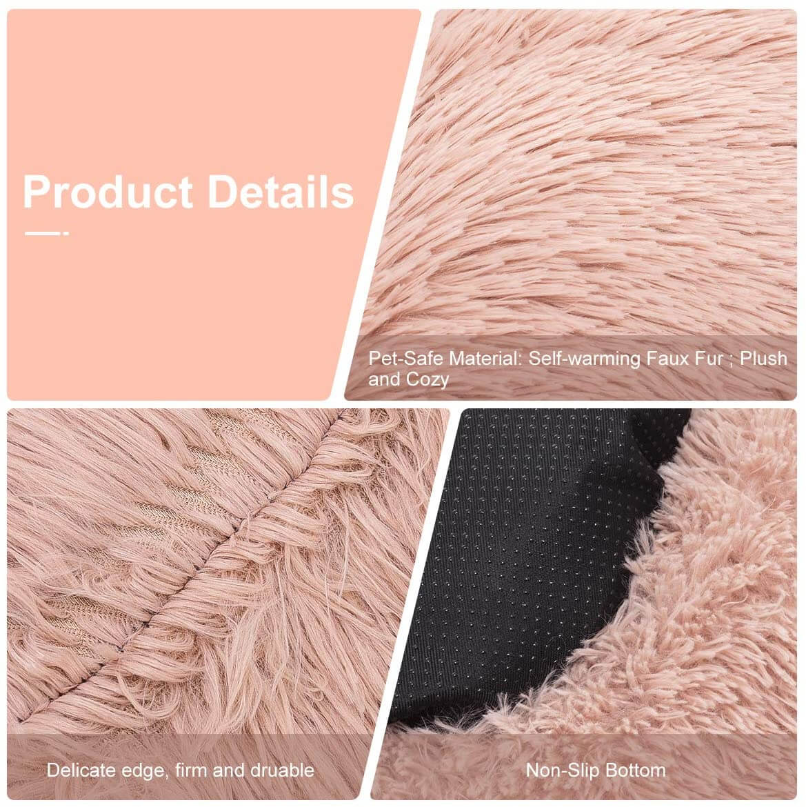 Round Plush Dog Bed Cat Bed Donut, Faux Fur Pet Bed Self - Warming Donut Cuddler - KnitFirst