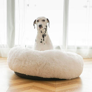 Round Plush Dog Bed Cat Bed Donut, Faux Fur Pet Bed Self - Warming Donut Cuddler - KnitFirst