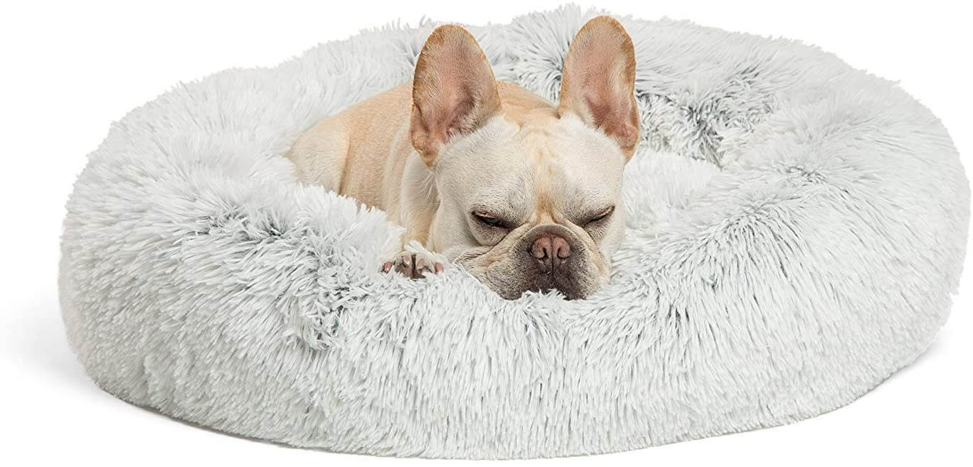 Round Plush Dog Bed Cat Bed Donut, Faux Fur Pet Bed Self - Warming Donut Cuddler - KnitFirst