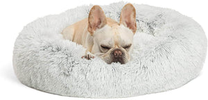 Round Plush Dog Bed Cat Bed Donut, Faux Fur Pet Bed Self - Warming Donut Cuddler - KnitFirst