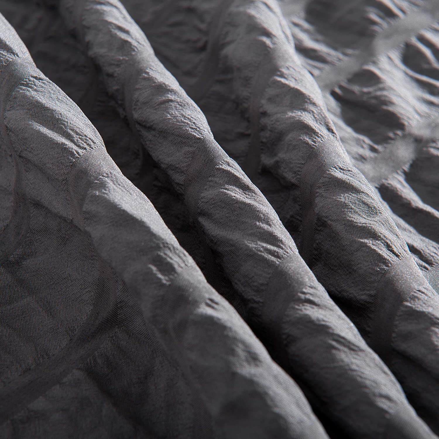Seersucker Washed Cotton Duvet Cover sets - Gray FULL/QUEEN/KING - KnitFirst