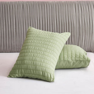 Seersucker Washed Cotton Duvet Cover sets - Gray FULL/QUEEN/KING - KnitFirst