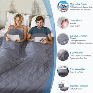 Soft Cotton Weighted Blanket, Glass Beads - Dark Grey - KnitFirst