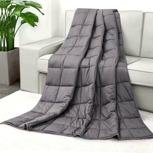Soft Cotton Weighted Blanket, Glass Beads - Dark Grey - KnitFirst