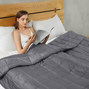 Soft Cotton Weighted Blanket, Glass Beads - Dark Grey - KnitFirst