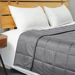 Soft Cotton Weighted Blanket, Glass Beads - Dark Grey - KnitFirst