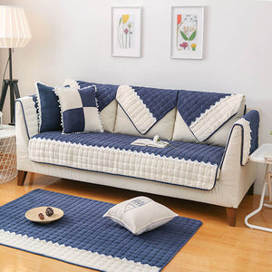 Super Soft Plush Couch Cover, Anti - Slip Sectional Couch Cover, L Shape Sofa Cover - KnitFirst