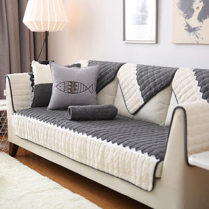 Super Soft Plush Couch Cover, Anti - Slip Sectional Couch Cover, L Shape Sofa Cover - KnitFirst